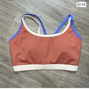 Aerie Strappy Sports Bra - Rust and Blue
